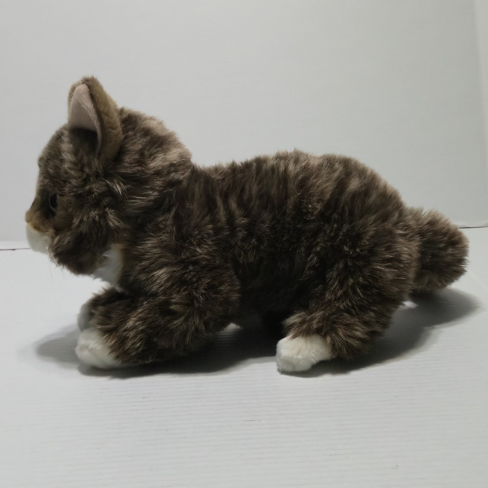 Cuddle Barn Lil Bub Plush Cat Tabby Kitten Green Eyes Stuffed Animal Toy 12" - Picture 5 of 10
